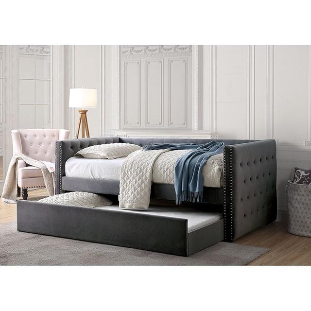 Susanna Gray Daybed w/ Trundle, Gray - Joseph's Furniture (East Orange, NJ)