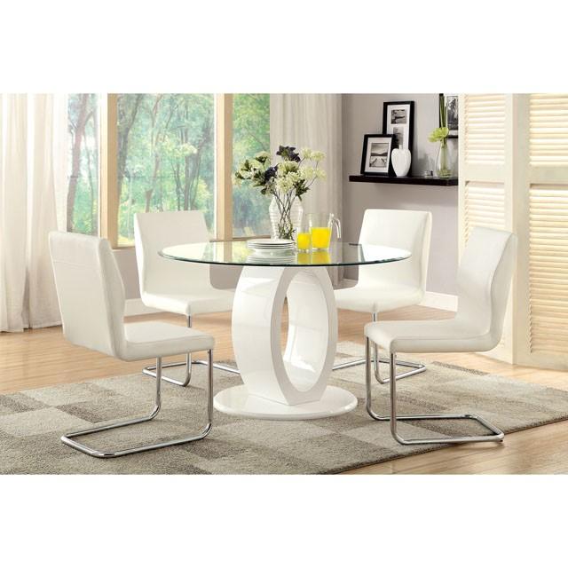 LODIA I White Round Table - Joseph's Furniture (East Orange, NJ)