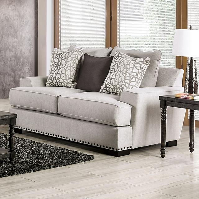 PICOTEE Loveseat, Light Gray/Black - Joseph's Furniture (East Orange, NJ)