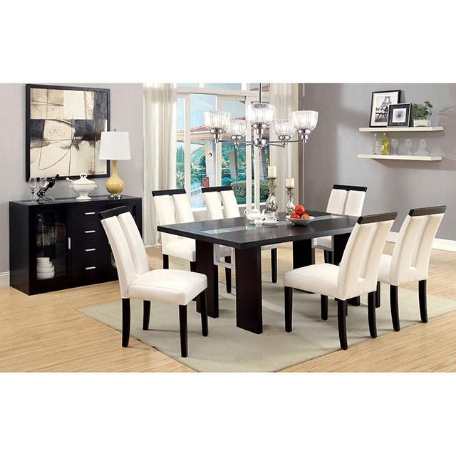 Luminar Black Glass-Insert Dining Table - Joseph's Furniture (East Orange, NJ)