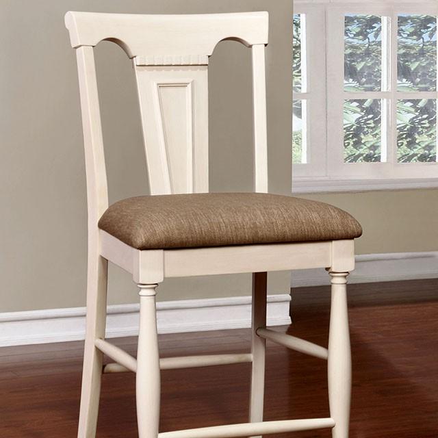 SABRINA Off White/Cherry Ctr.Ht. Chair, Cherry & White (2/CTN) - Joseph's Furniture (East Orange, NJ)