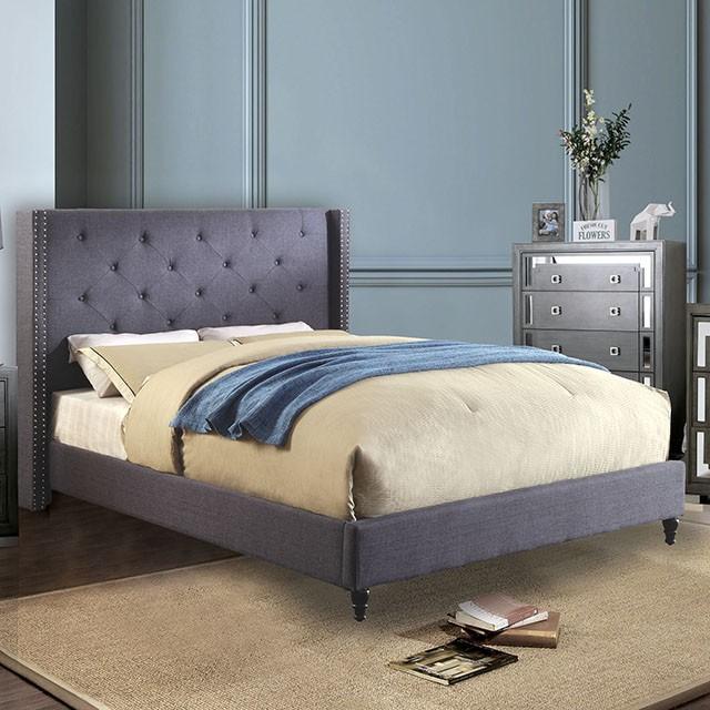 Anabelle E.King Bed Purple & Natural - Joseph's Furniture (East Orange, NJ)