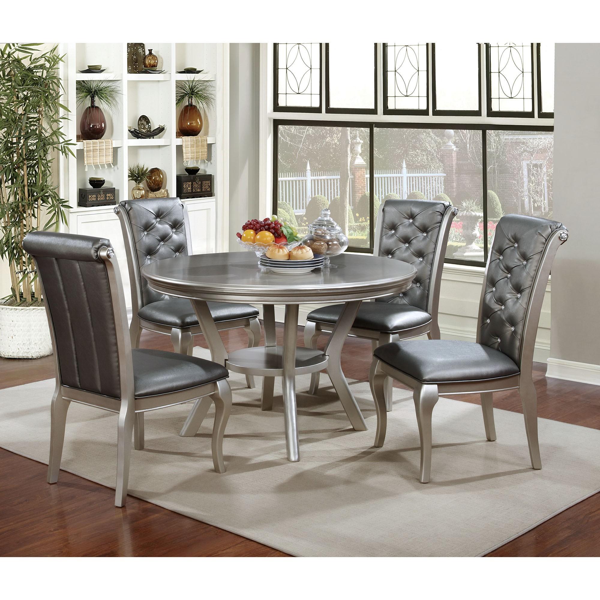 Amina Champagne Round Table - Joseph's Furniture (East Orange, NJ)
