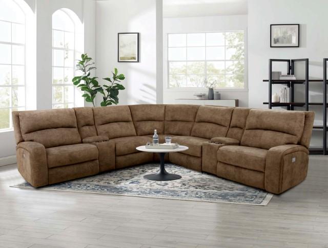APOSTOLOS Power Sectional, Brown - Joseph's Furniture (East Orange, NJ)