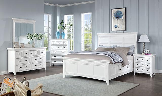CASTILE Night Stand w/ USB, White - Joseph's Furniture (East Orange, NJ)