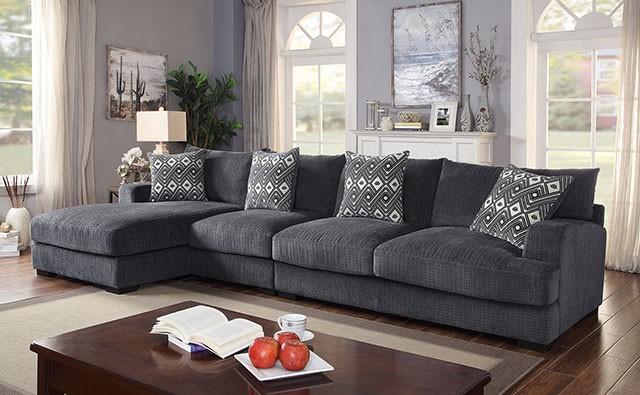 Kaylee Gray Large L-Shaped Sectional - Joseph's Furniture (East Orange, NJ)