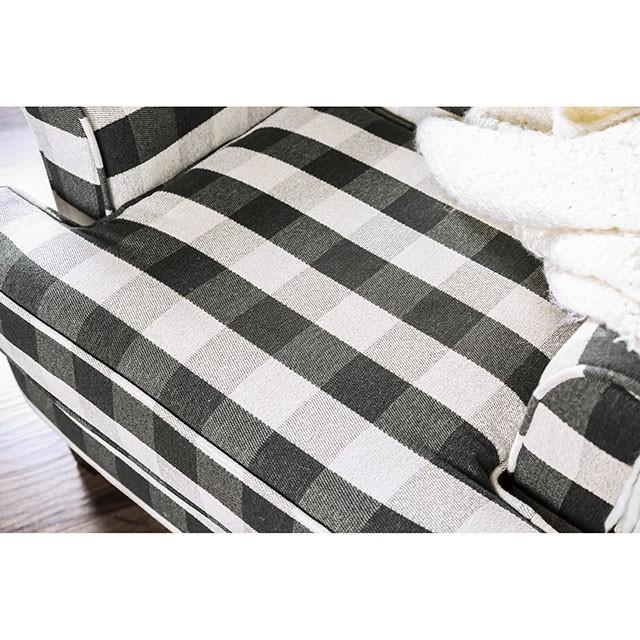 Patricia Ivory/Black Stripe Chair - Joseph's Furniture (East Orange, NJ)