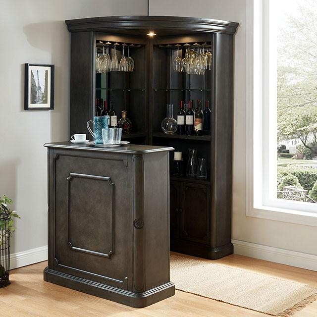 Voltaire Gray Curio Cabinet - Joseph's Furniture (East Orange, NJ)