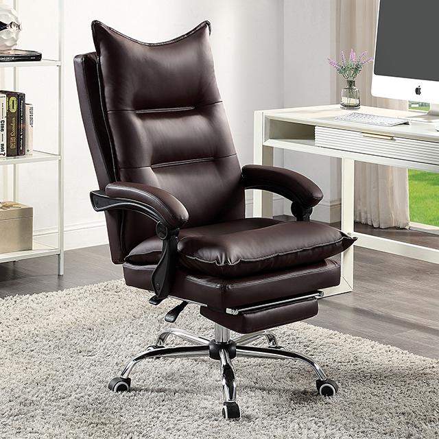 PERCE Office Chair, Brown - Joseph's Furniture (East Orange, NJ)