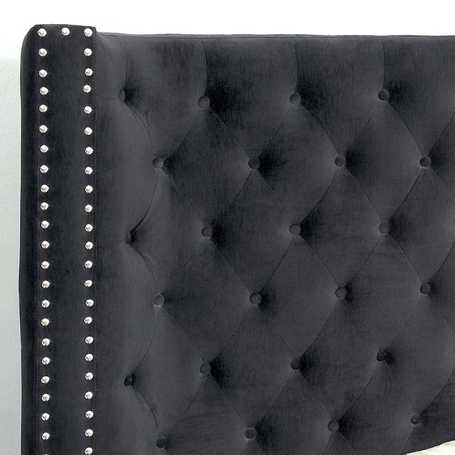 ROSABELLE E.King & Queen Bed, Black, Gray, & Ivory,