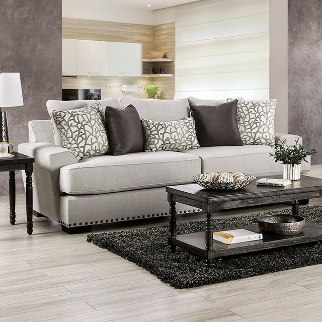PICOTEE Sofa, Light Gray/Black - Joseph's Furniture (East Orange, NJ)