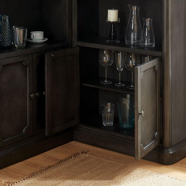 Voltaire Gray Curio Cabinet - Joseph's Furniture (East Orange, NJ)