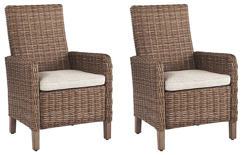 Beachcroft Outdoor Arm Chair with Cushion (Set of 2) - Joseph's Furniture (East Orange, NJ)