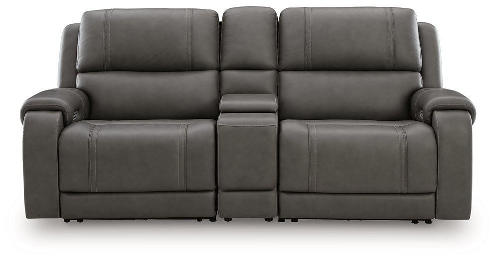 5Z - Pittson Power Reclining Sectional Loveseat with Console - Joseph's Furniture (East Orange, NJ)