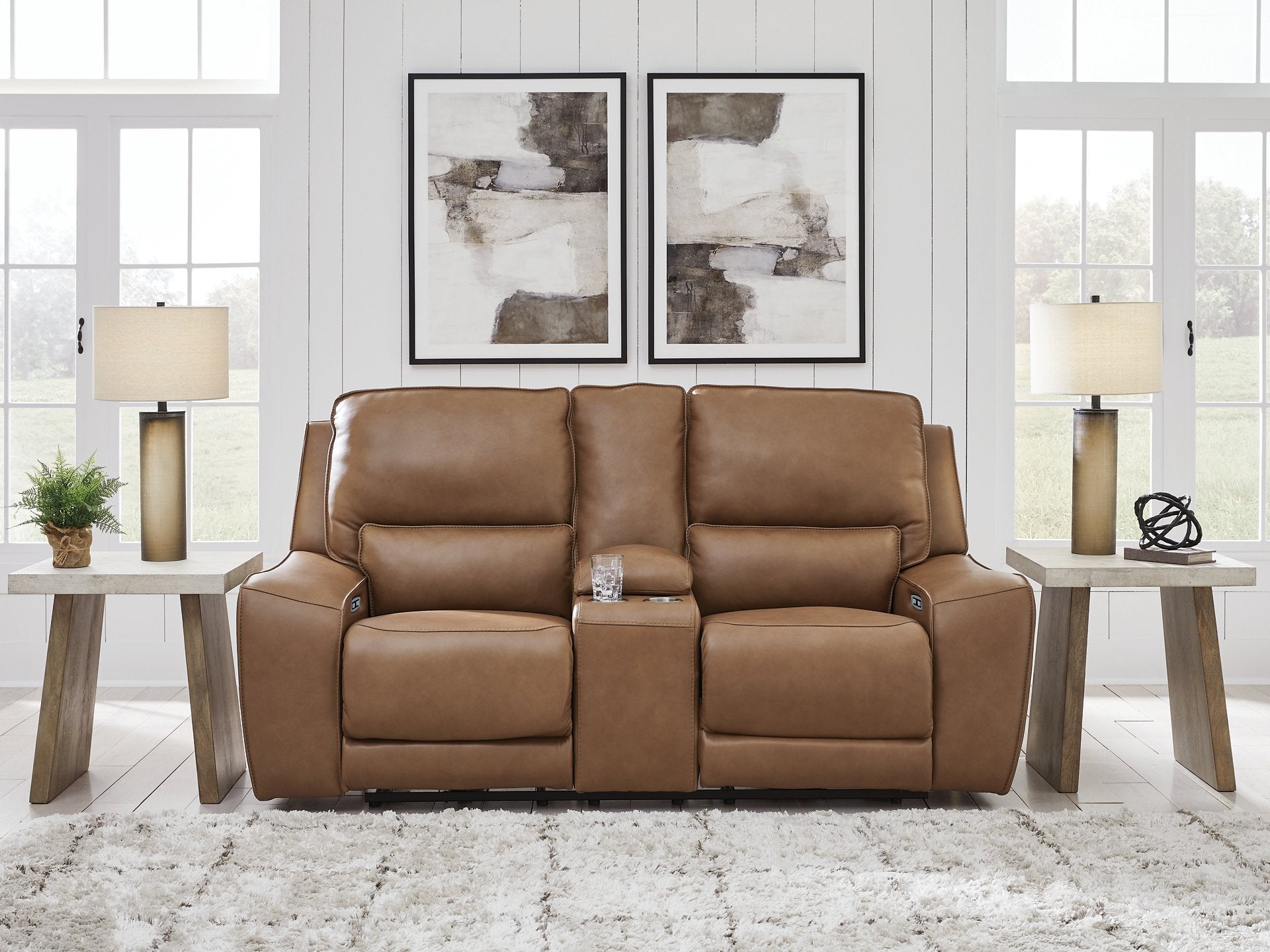 DeepWakes Power Reclining Loveseat with Console - Joseph's Furniture (East Orange, NJ)