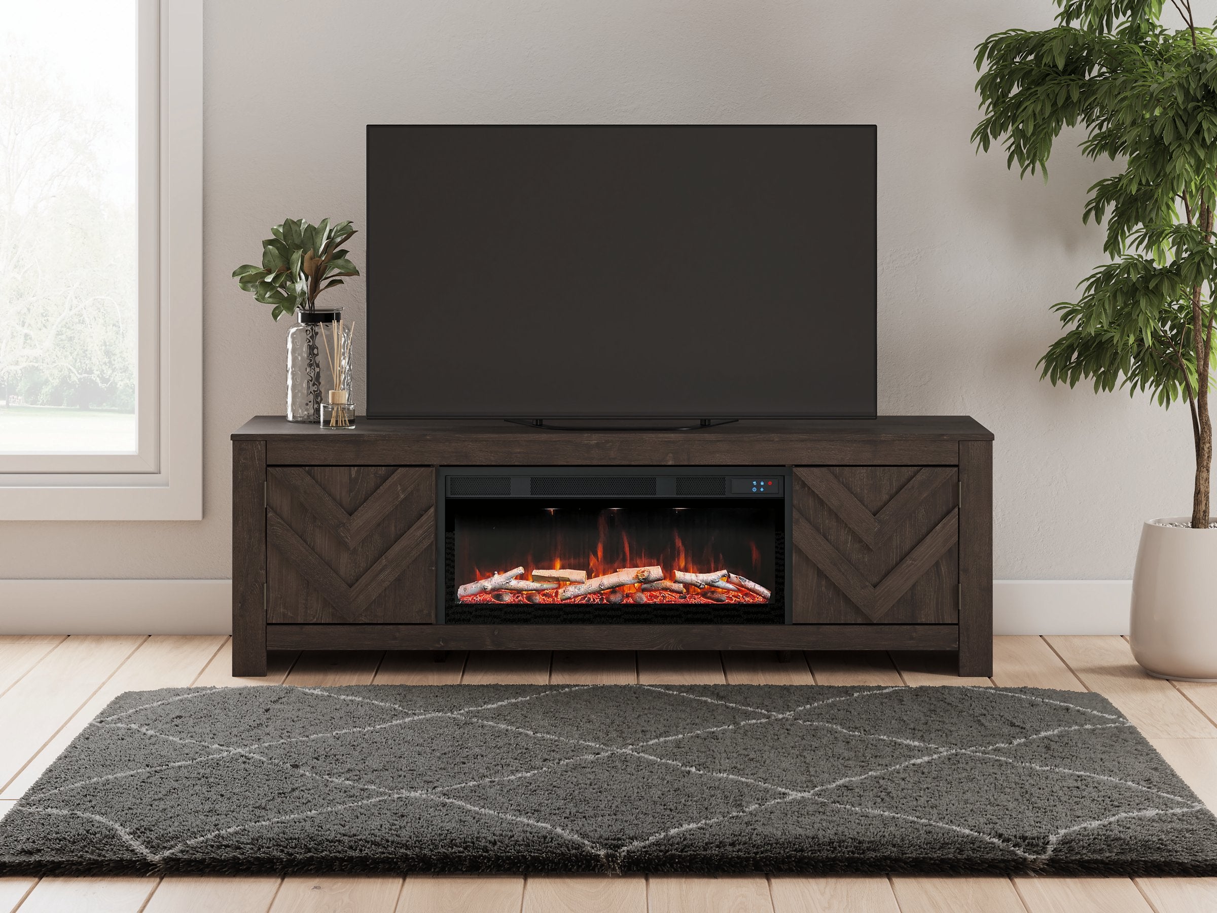 Cayboni 71" TV Stand with Electric Fireplace - Joseph's Furniture (East Orange, NJ)