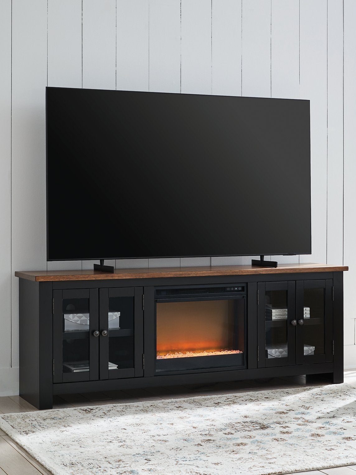 Wildenauer 76" TV Stand with Electric Fireplace - Joseph's Furniture (East Orange, NJ)