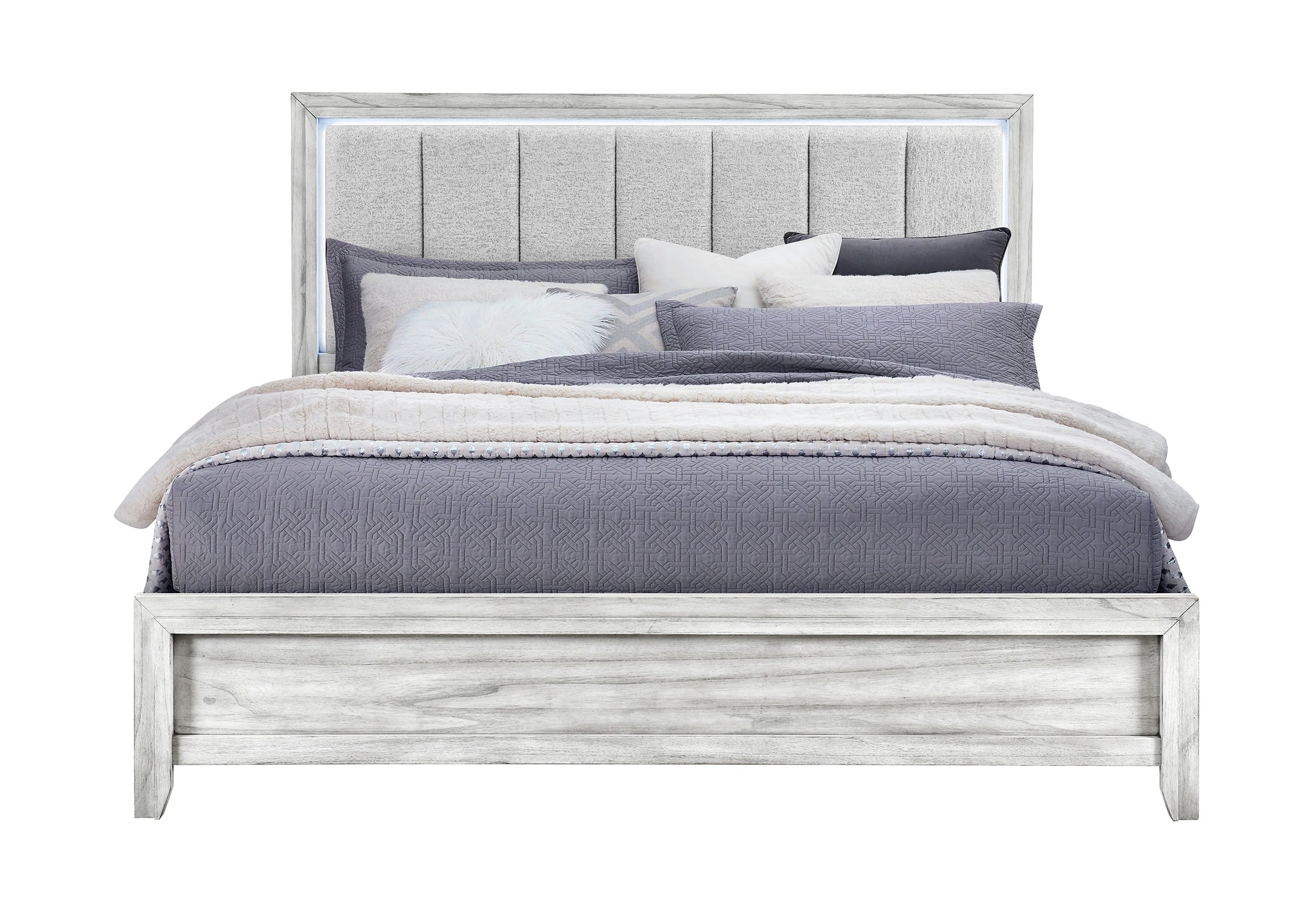 Elsie Grey Bed with LED