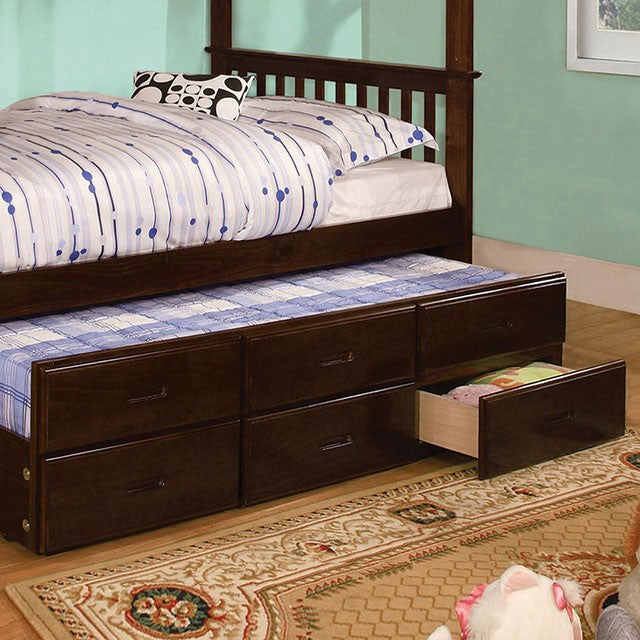 University I Dark Walnut Twin/Full Bunk Bed + Trundle - Joseph's Furniture (East Orange, NJ)