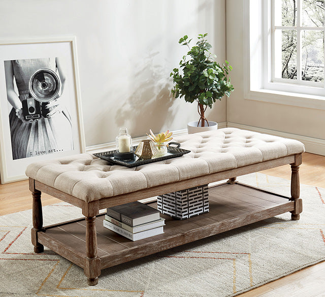 Tanya Beige Bench - Joseph's Furniture (East Orange, NJ)