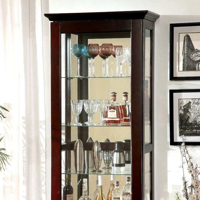 LUDDEN Dark Walnut Curio - Joseph's Furniture (East Orange, NJ)