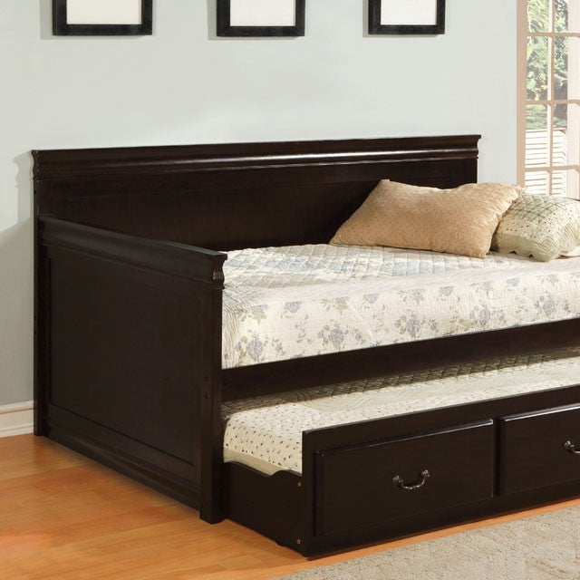 SAHARA Espresso Daybed w/ Twin Trundle, Espresso - Joseph's Furniture (East Orange, NJ)