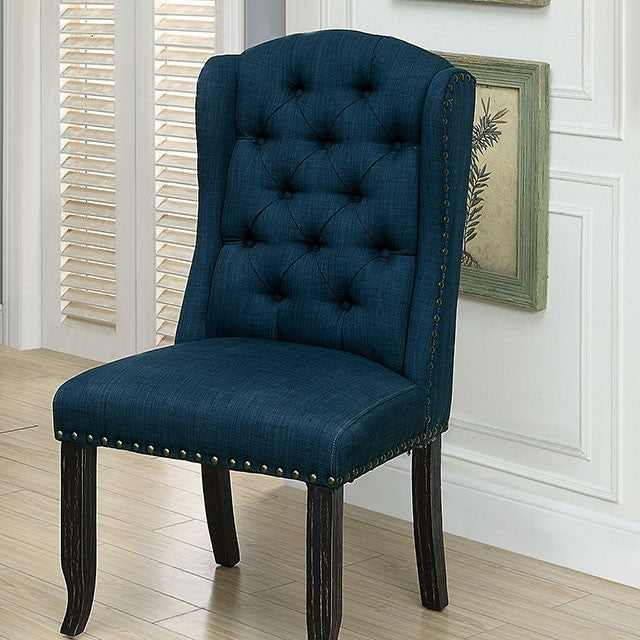 SANIA Antique Black Wingback Chair (2/CTN) - Joseph's Furniture (East Orange, NJ)
