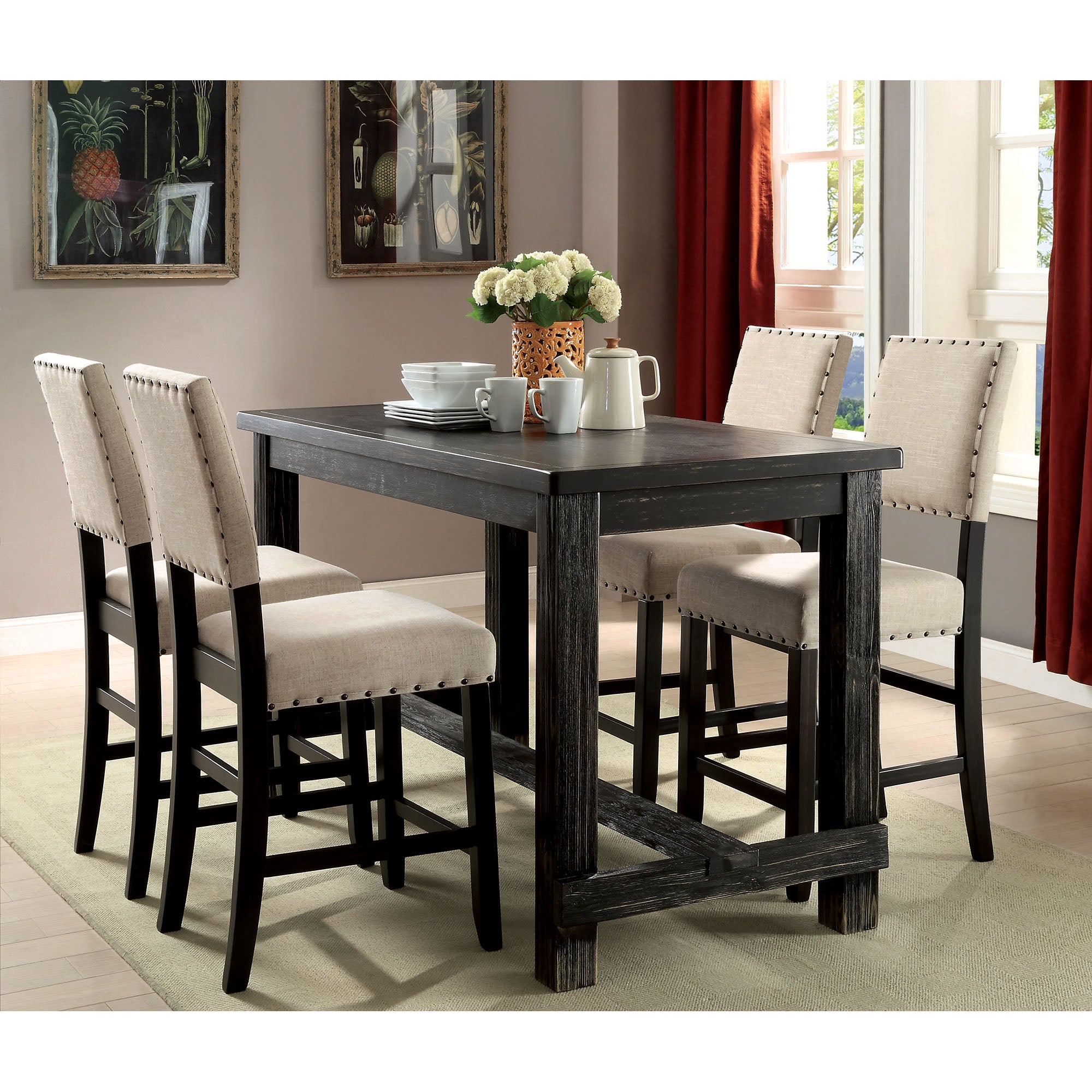 Sania 5 Pc Counter Ht Table Set - Joseph's Furniture (East Orange, NJ)