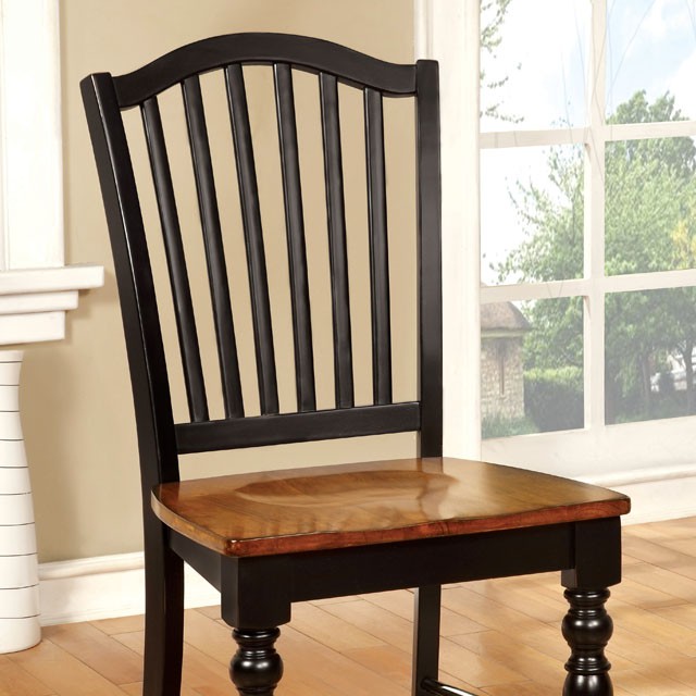 MAYVILLE Black/Antique Oak Side Chair (2/CTN) - Joseph's Furniture (East Orange, NJ)