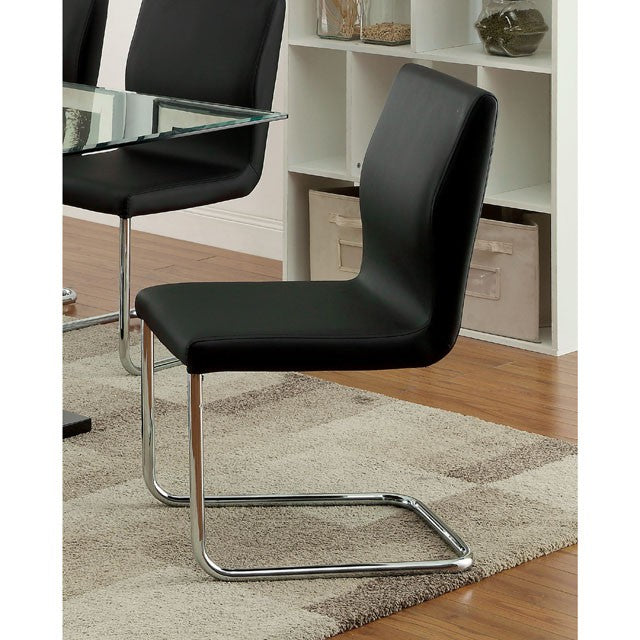 LODIA I Black/Silver Side Chair - Joseph's Furniture (East Orange, NJ)