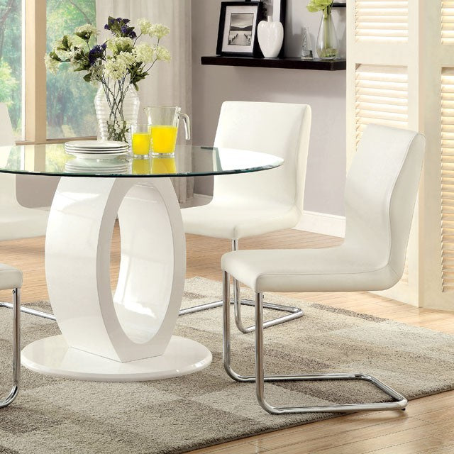 LODIA I White Round Table - Joseph's Furniture (East Orange, NJ)