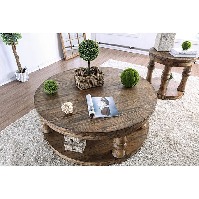 Mika Antique Oak End Table - Joseph's Furniture (East Orange, NJ)