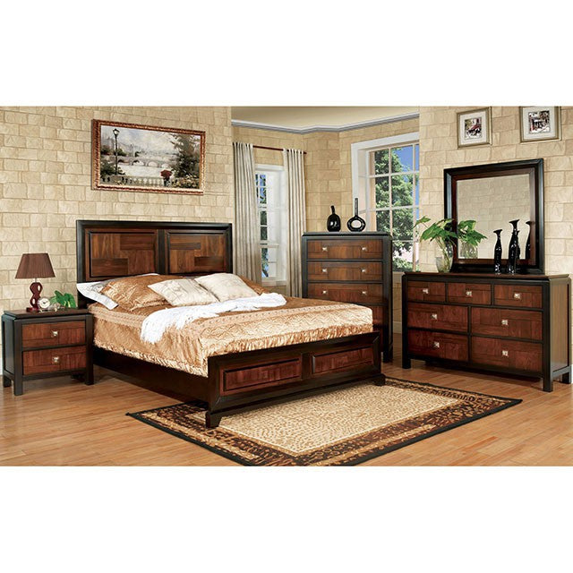 Patra Acacia/Walnut Queen Bed - Joseph's Furniture (East Orange, NJ)
