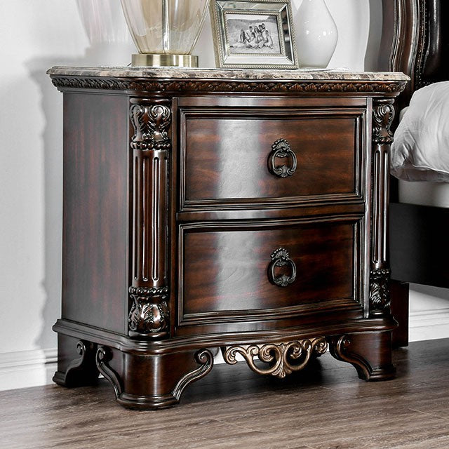 Menodora Brown Cherry Night Stand - Joseph's Furniture (East Orange, NJ)