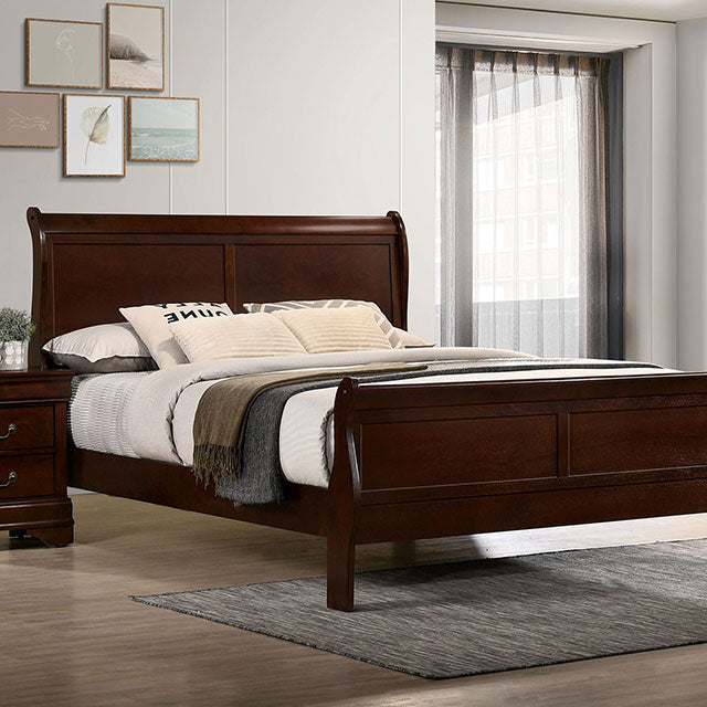 Louis Philippe E.King Bed Black, Cherry, & Gray - Joseph's Furniture (East Orange, NJ)
