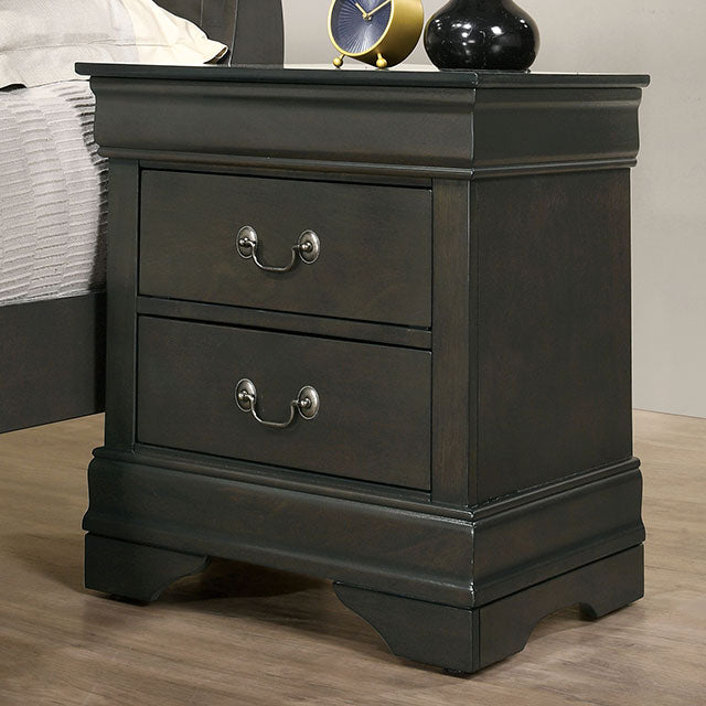 Louis Philippe Night Stand Gray - Joseph's Furniture (East Orange, NJ)