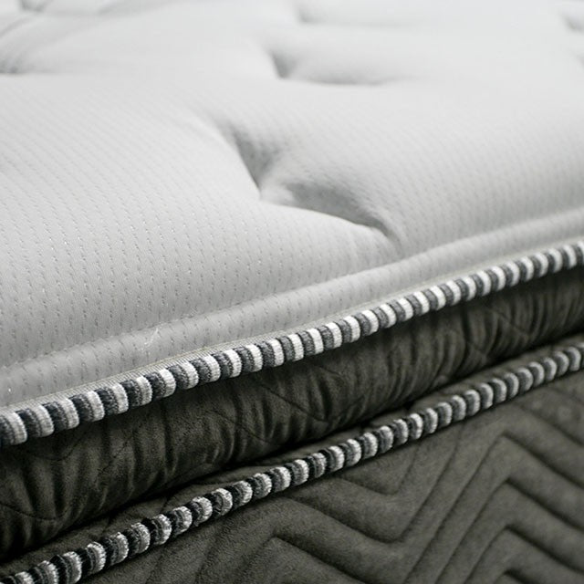 STORMIN White/Gray 13" Euro Pillow Top Mattress, Full - Joseph's Furniture (East Orange, NJ)