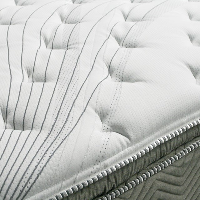 STORMIN White/Gray 13" Euro Pillow Top Mattress, Full - Joseph's Furniture (East Orange, NJ)