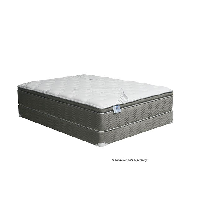 STORMIN White/Gray 13" Euro Pillow Top Mattress, Cal.King - Joseph's Furniture (East Orange, NJ)