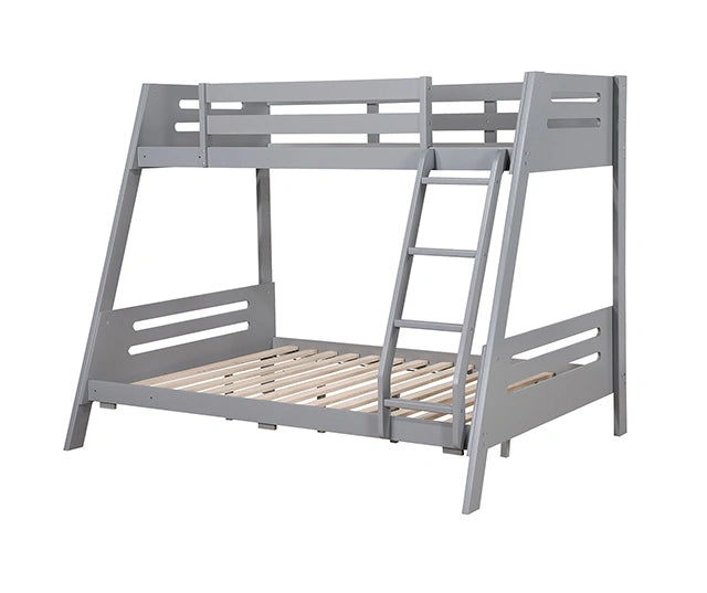 Emilee Twin/Full Bunk Bed White, Grey, Espresso, & Black