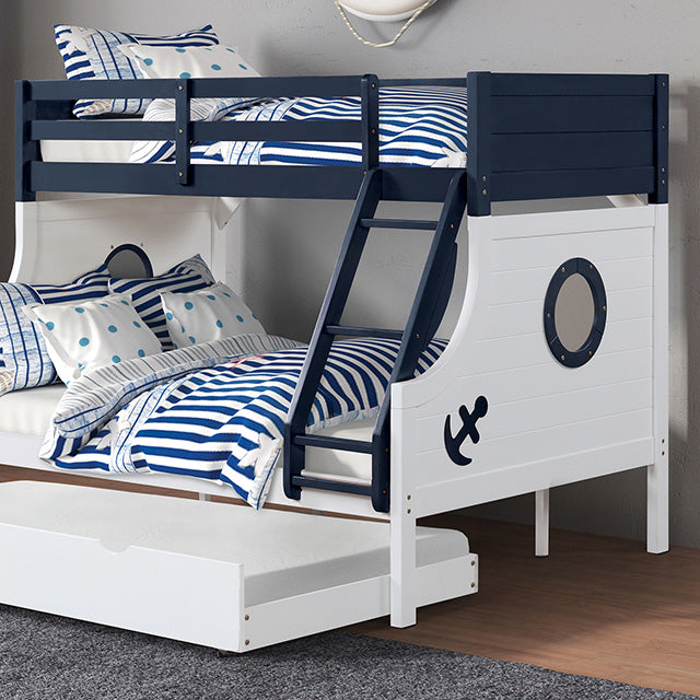 Nautia Twin/Full Bunk Bed Black & White - Joseph's Furniture (East Orange, NJ)
