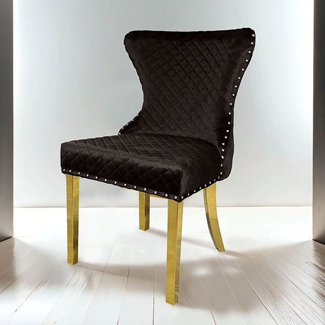 Portanova Gold Chair (2/CTN) - Joseph's Furniture (East Orange, NJ)