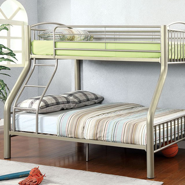 Lovia Metallic Gold Twin/Full Bunk Bed - Joseph's Furniture (East Orange, NJ)