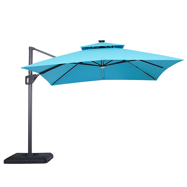 Sano 10 Ft Square Umbrella w/ Double Top w/ LED + 37" Large Base - Joseph's Furniture (East Orange, NJ)