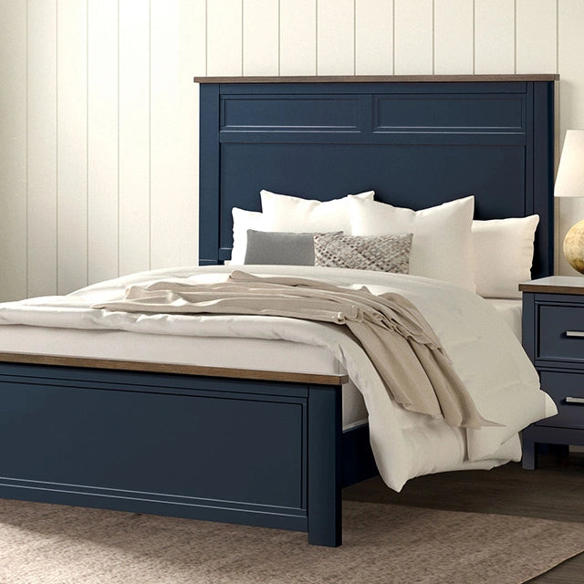 Pinetop Twin & Full Bed White & Blue