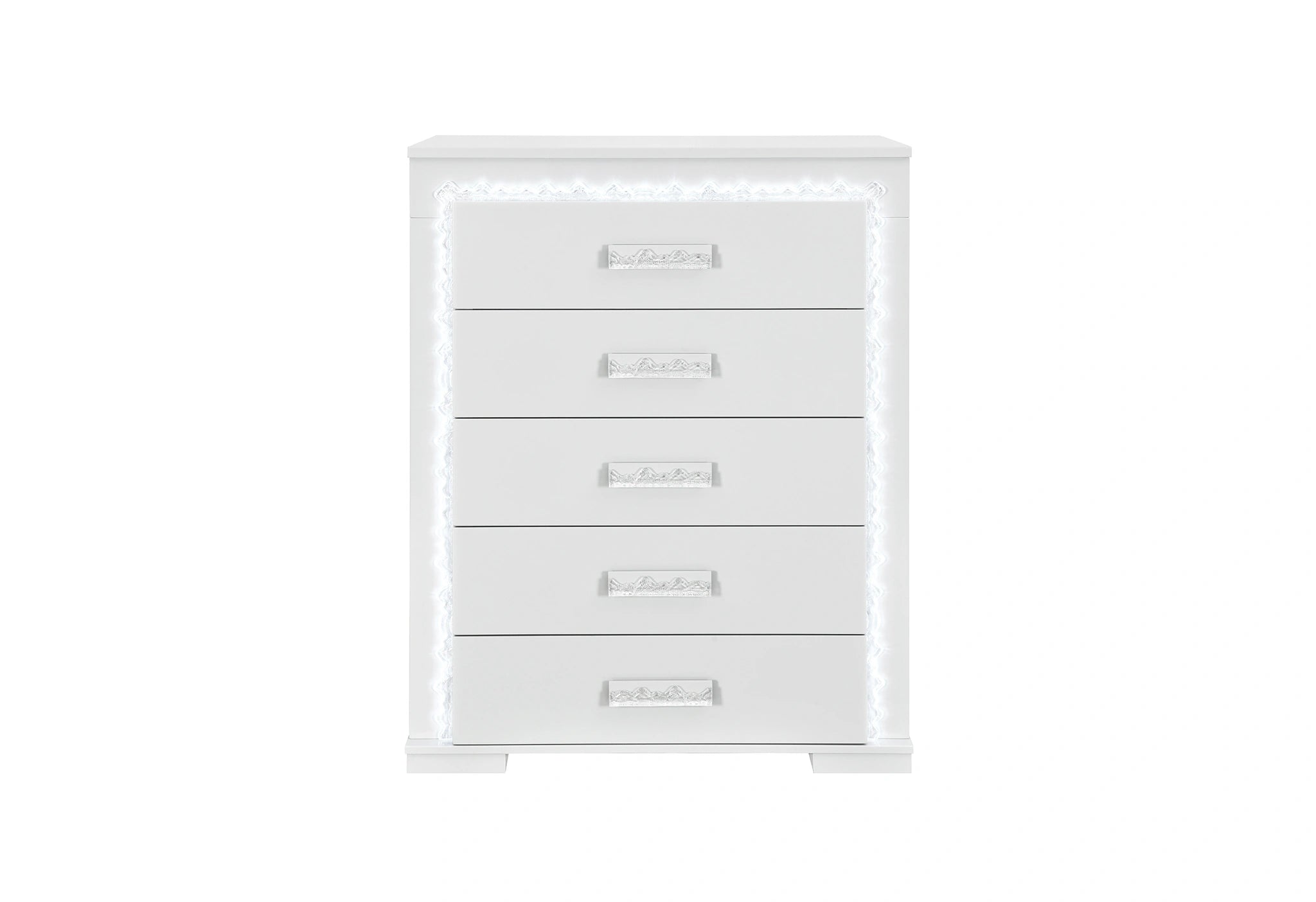 Naomi Silver Marble Chest with LED