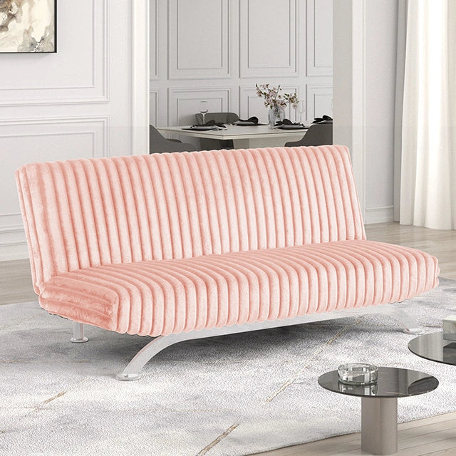 Villeneuve Futon Sofa Bed Black, Pink, & Grey