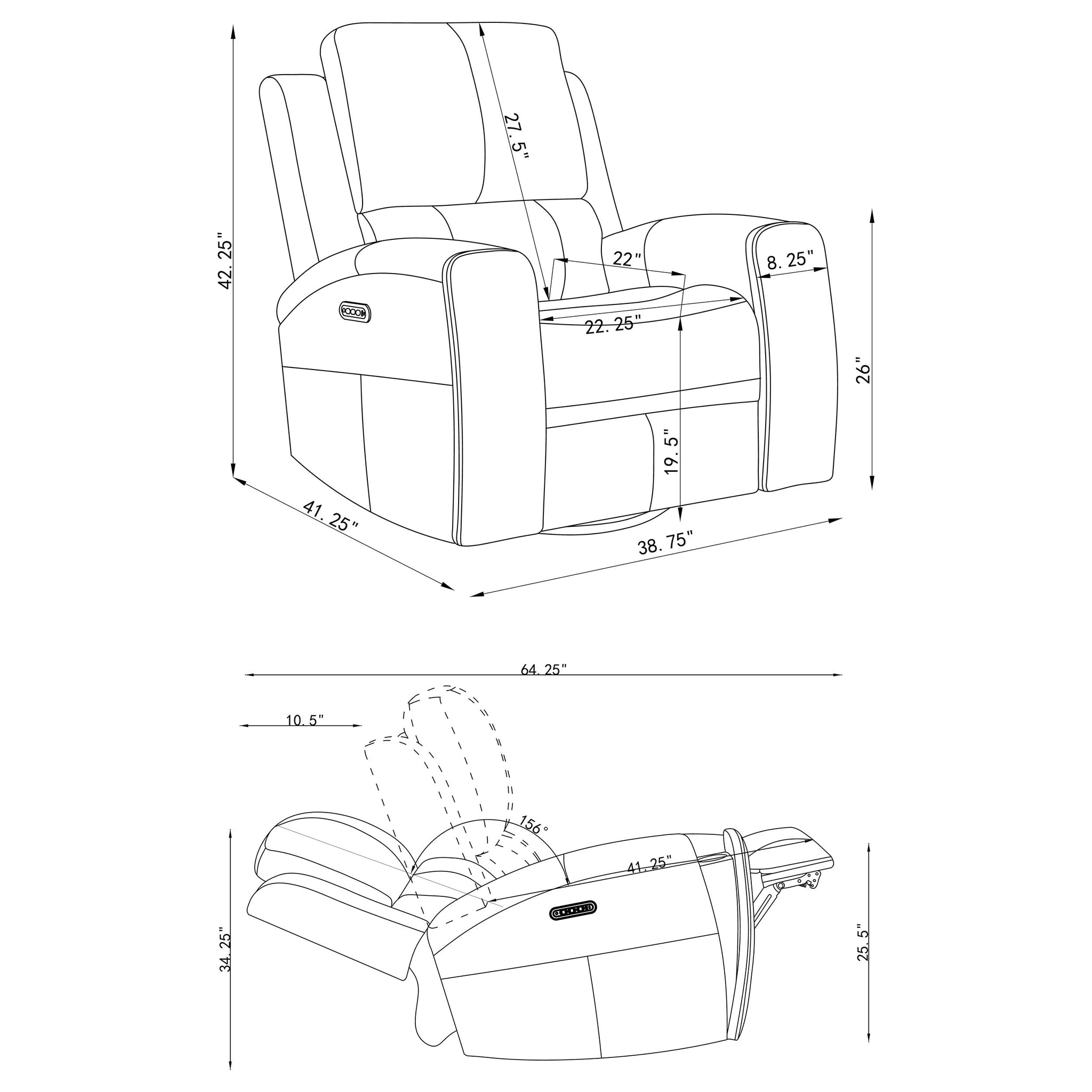 Brickston Triple Power Swivel Glider Recliner