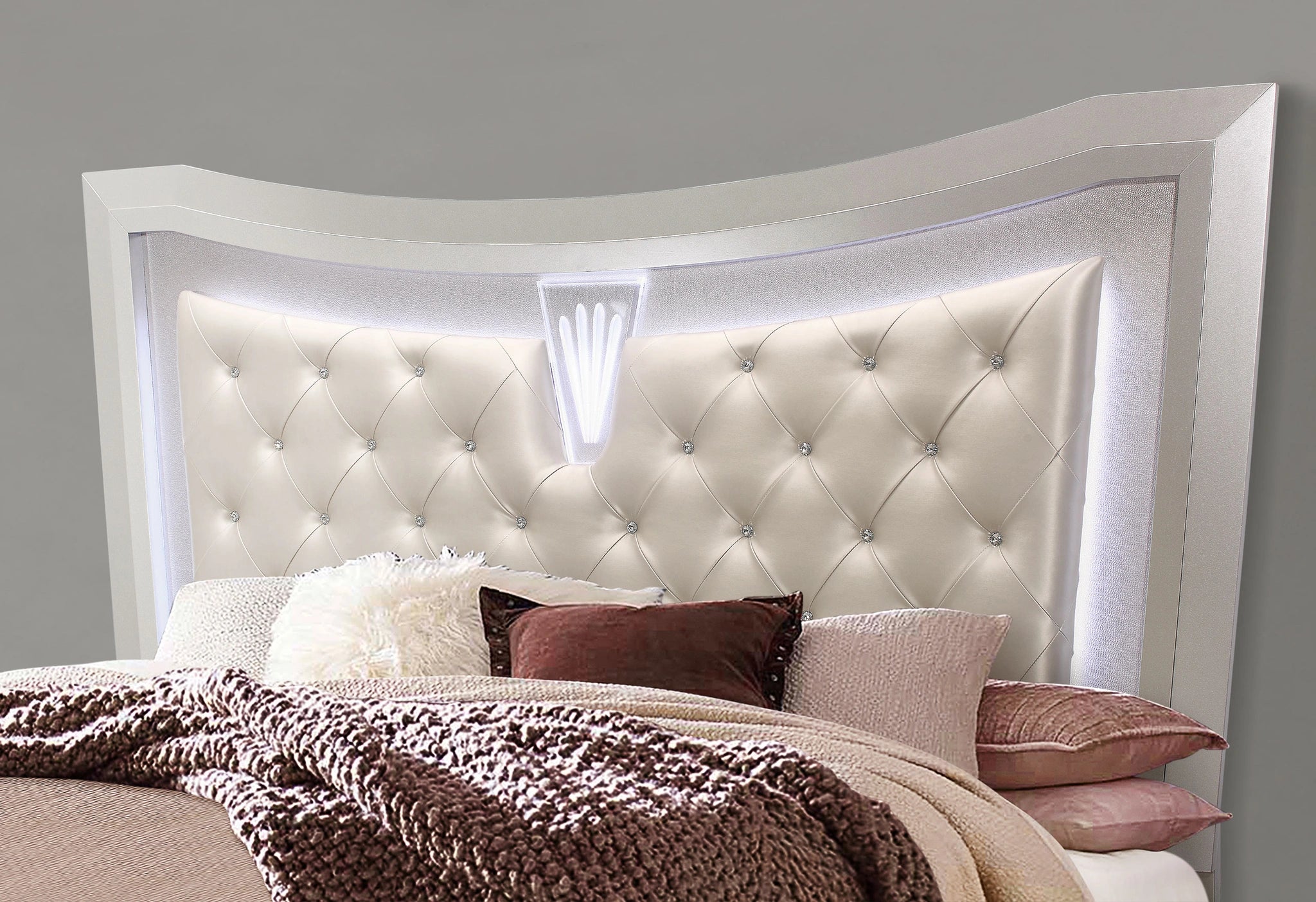 Paris Champagne Bed with LED