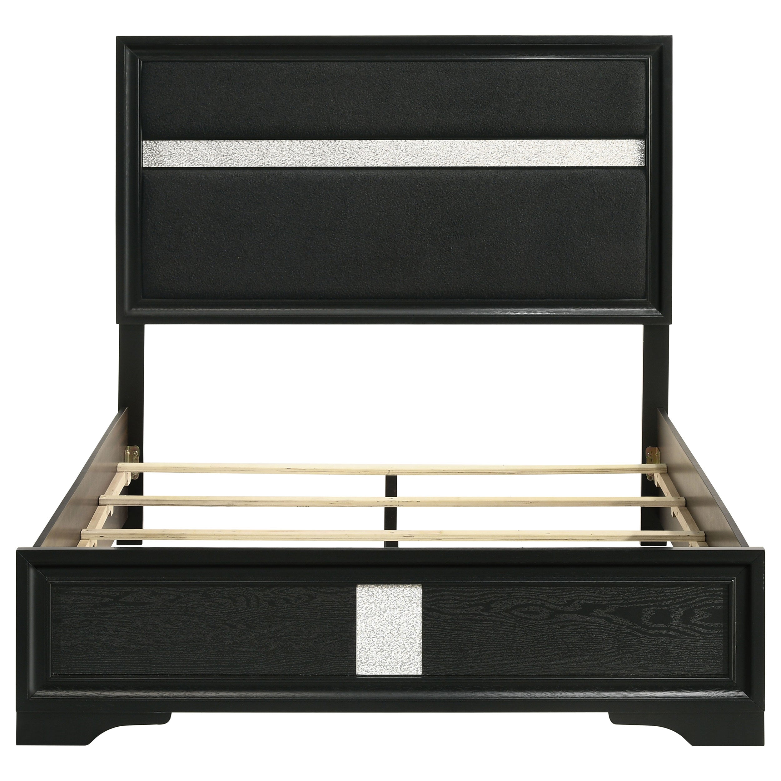 Miranda California King, E.King, Queen, Full, & Twin Bed Black & White